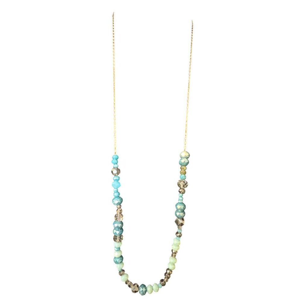 Jane Marie Beaded Necklace With Gold Chain & Turquoise Accents